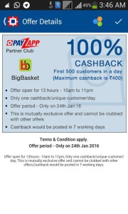 BIGBASKET PAYZPP OFFER