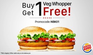 Burger King buy 1 get 1 free Extra 5 cb via Paytm