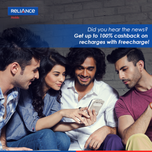 Freecharge- 100% Cashback on Reliance Prepaid CDMA Recharge