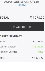 Jabong Rs 500 off (Proof)