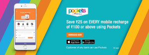 Pockets Rs 25 off on rs 100 recharge