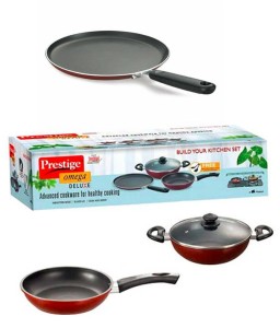 Prestige Omega Deluxe Cookware Set - 3 Pcs + 1 Lid