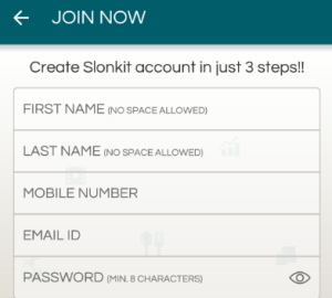 slonkit create a new account