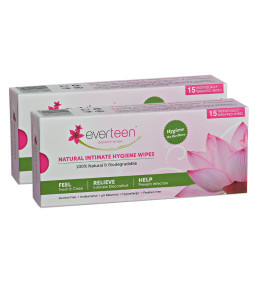 Everteen Natural Intimate Hygiene Wipes (Individually Wrapped 2 x 15 Wipes)