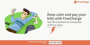 Freecharge Rs 50 cb on recharge of Rs 75