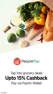 Peppertap- Get flat 10% off + Extra 15% cashback via Paytm wallet (All Users)