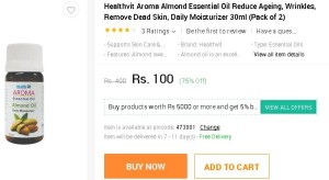 Snapdeal- 1Healthvit Aroma Almond Essential Oil