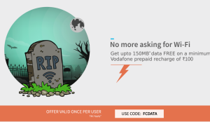 freecharge free data of 150 mb oon vodafone recharge