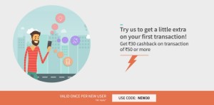 Freecharge Get Rs 30 cb on recharge of Rs 50 (New users)