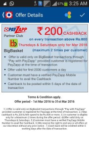 PAYZAPP BIGBASKET OFFER