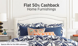 Paytm- Buy Home & Furnishing Products at upto 70% off + Extra 50% Cashback