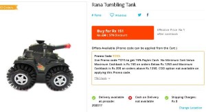 Paytm Loot- Buy Rana Tumbling Tank2