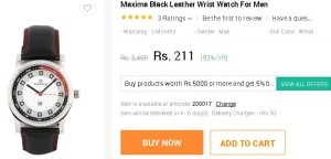 Snapdeal- Buy Maxima Black Leather Wrist Watch For Men1