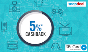 Snapdeal- Get flat 5 cashback on paying via SBI Cards (Valid Sitewide)