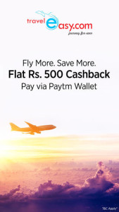 TravelEasy- Get Flat Rs.500 cashback on Minimum Transaction of Rs 3000 via Paytm Wallet