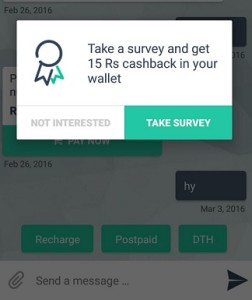 Yellow Messenger loot 1- Get Rs 15 cashback Absolutely Free just on completing a Survey