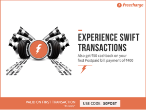 freecharge 50 cashback on first postpaid bill payment