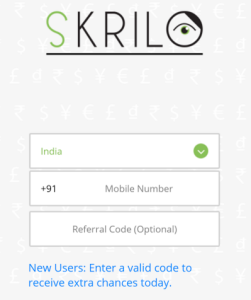 skrilo app sign up for a new account