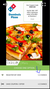 skrilo view advertisement and get free chances to get paytm cash