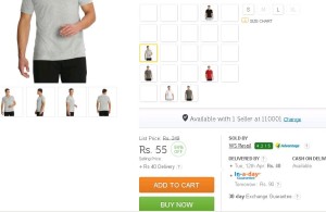 Flipkart- Buy Jockey Solid Men's V-neck T-Shirt at just Rs 95 only1