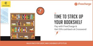 Freecharge- Get Flat 25% Cashback on Your Transaction at Crossword via Freecharge Wallet