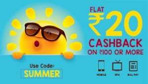 Mobikwik- Get flat Rs 20 cashback on recharge of Rs 100 or more