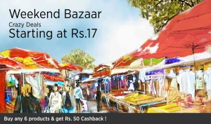 Paytm- Buy any 6 products in Weekend Bazaar and get flat Rs 50 cashback