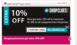 Shopclues 10% Off on all Categories