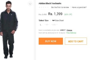 Snapdeal- Buy Adidas Black Tracksuit1