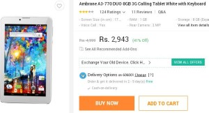 Snapdeal- Buy Ambrane A3-770 DUO 8GB 3G Calling Tablet1