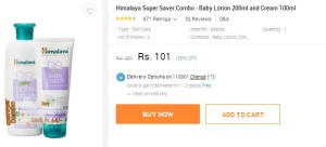 Snapdeal- Buy Himalaya Super Saver Combo of Baby Body Lotion and Cream 1