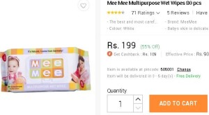 Snapdeal- Mee Mee Multipurpose Wet Wipes (80 Pcs1