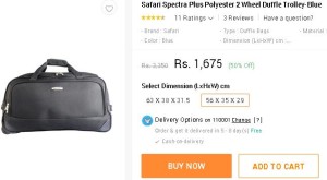 Snapdeal- Buy Safari Spectra Plus Polyester 2 Wheel Duffle Trolley1