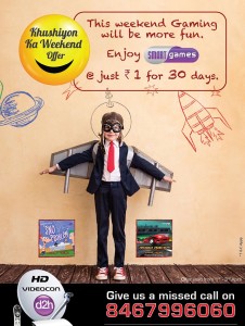 Videocon d2h- Get Smart Games Pack for 30 Days at just Rs.1 only