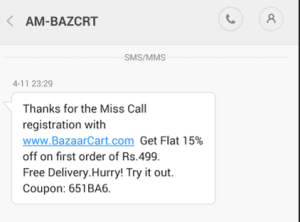 bazaarcart 15 off coupon received proof