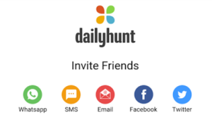 dailyhunt invite friends and earn upto Rs 300