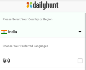 dailyhunt select language