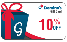 dominos gift cards 5 off on giftscombo + 10 cashback via mobikwik