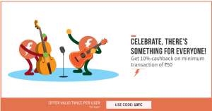 freecharge 10 cashback on recharges and bill payments