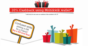 giftscombo upto 10 off on gift cards + 10 cashback with mobikwik