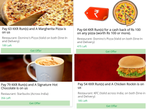 kkr offers dominos, starbucks, CCD and KFC