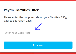 paytm mcvities offer enter cash code