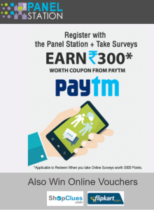 thepanelstation - register, take surveys and win paytm, amazon , flipkart, freecharge vouchers