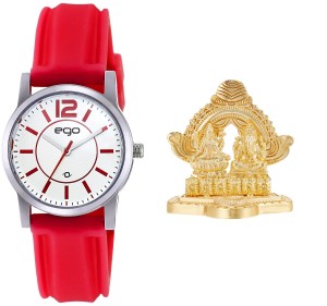 Amazon- Buy Analog White Dial Women's Watch + Laxmi Ganesh Idol 1