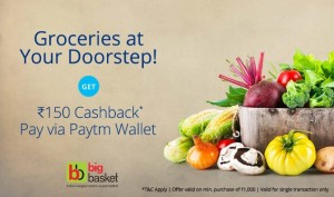 Bigbasket Get 15 cb via Paytm