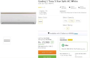 Flipkart- Buy Godrej 1 Tons 5 Star Split AC White1