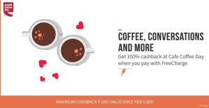 Freecharge- Get 100% Cashback on Transact at Cafe Coffee Day using FreeCharge Wallet