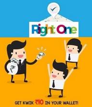 Rightone- Get Rs 10 Freecharge Freefund code at just Rs 1 only11