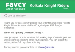 Kolkata Knight Riders Favcy- Refer your 10 friends and grab Go4More KKR Fan Jersey "Absolutely Free"