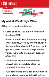 MyWallet Weekdays Offer